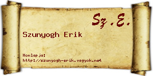 Szunyogh Erik névjegykártya