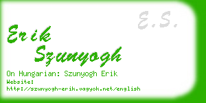 erik szunyogh business card